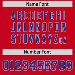 Red Royal and White Side Stripe Football Jersey 4