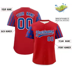 Red Royal Blue American Flag Raglan Baseball Jersey 2