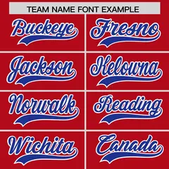 Red Royal Blue Baseball Jersey Pants Hat Uniform Package 3