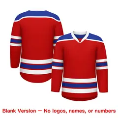 Red Royal Blue Ice Cream Helmet Pattern Hockey Jersey 7