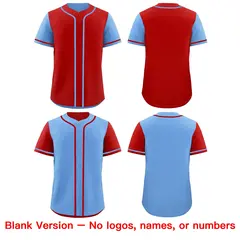 Red Royal Blue Reversible Raglan Baseball Jersey 9