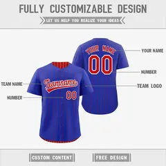 Red Royal Blue Reversible Stripe Baseball Jersey 3