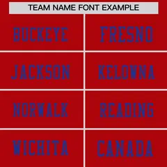 Red Royal Blue Sequin Lettering Football Jersey 3