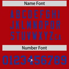 Red Royal Blue Sequin Lettering Football Jersey 4