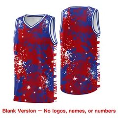 Red Royal Blue Vice Burst Graffiti Basketball Jersey 6