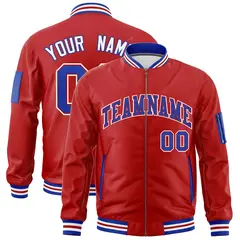 Red Royal Blue White American Flag Full Zip Independence Day Jacket
