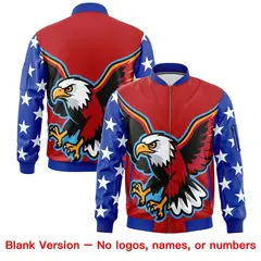 Red Royal Blue White American Flag Full Zip Independence Day Jacket 6