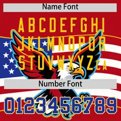 Red Royal Blue White American Flag Graffiti Split Independence Day Baseball Jersey 4