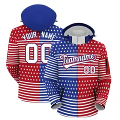 Red Royal Blue White American Flag Independence Day Waterproof Jacket