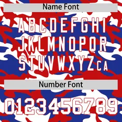 Red Royal Blue White Camo Gradient Fashion Baseball Jersey 4