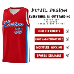 Red Royal Classic Athletic Men/Boy Basketball Jersey 4