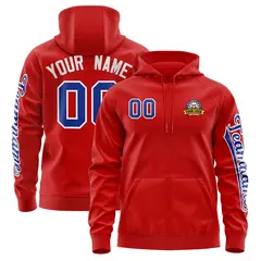Red Royal Classic Full-Zip Varsity Letterman Jacket Hoodie 1