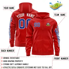 Red Royal Classic Full-Zip Varsity Letterman Jacket Hoodie 4