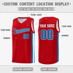 Red Royal Classic Tank Top Basketball Jersey 2
