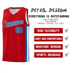 Red Royal Classic Tank Top Basketball Jersey 4