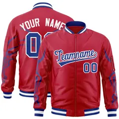 Red Royal Dragon Head Graffiti Letterman Bomber Jacket