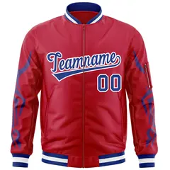 Red Royal Dragon Head Graffiti Letterman Bomber Jacket 3