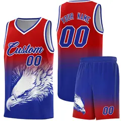 Red Royal Eagle Graffiti Pattern Basketball Jersey