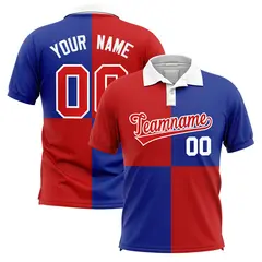 Red Royal Four Squares Performance Polo Shirt
