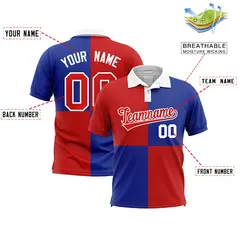 Red Royal Four Squares Performance Polo Shirt 2