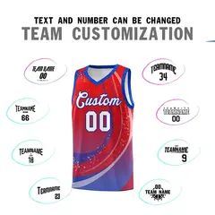 Red Royal Galaxy Graffiti Pattern Basketball Jersey 3
