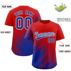 Red Royal Gradient Diagonal Stripe Fashion Baseball Jersey 2
