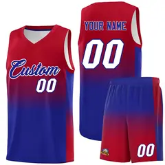 Red Royal Gradient Fashion Sets Sports Basketball Jersey