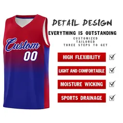 Red Royal Gradient Fashion Sets Sports Basketball Jersey 2