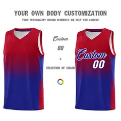Red Royal Gradient Fashion Sets Sports Basketball Jersey 3