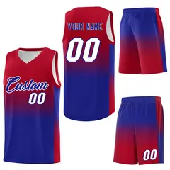 Red Royal Gradient Fashion Sets Sports Basketball Jersey 7