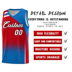 Red Royal Gradient Fashion Sets Sports Basketball Jersey 2