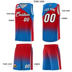 Red Royal Gradient Fashion Sets Sports Basketball Jersey 5
