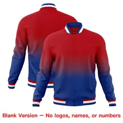 Red Royal Gradient Full-Snap Varsity Letterman Jacket 7