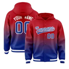 Red Royal Gradient Letterman Varsity Jacket Hoodie 1