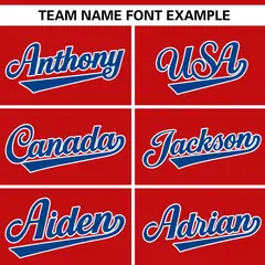 Red Royal Gradient Ribbed Authentic Baseball Jersey 3