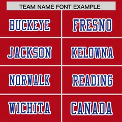Red Royal Gradient Side Pattern Authentic Football Jersey 3