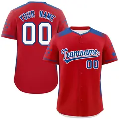 Red Royal Gradient Side Star Pattern Baseball Jersey 1