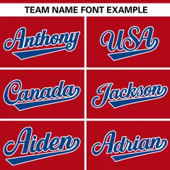 Red Royal Gradient Side Star Pattern Baseball Jersey 3