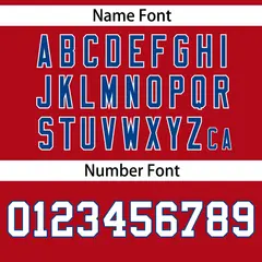 Red Royal Gradient Side Star Pattern Baseball Jersey 4