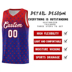 Red Royal Gradient Star Pattern Basketball Jersey Sets 2