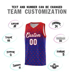 Red Royal Gradient Star Pattern Basketball Jersey Sets 4