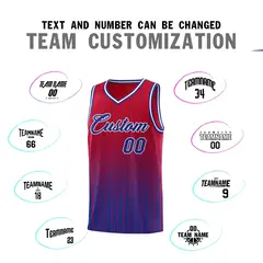 Red Royal Gradient Stripe Fashion Sets Basketball Jersey 4