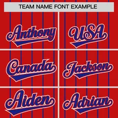 Red Royal Gradient Stripe Fashion Sleeves Baseball Jersey 3