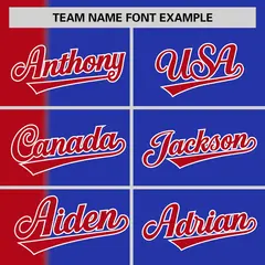 Red Royal Gradient Stripe Two-Button Softball Jersey 3