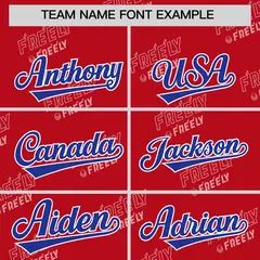 Red Royal Graffiti Full Button Baseball Jersey 3