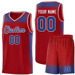 Red Royal Graffiti Pattern Sports Basketball Jersey