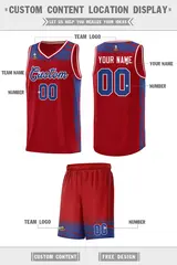 Red Royal Graffiti Pattern Sports Basketball Jersey 2