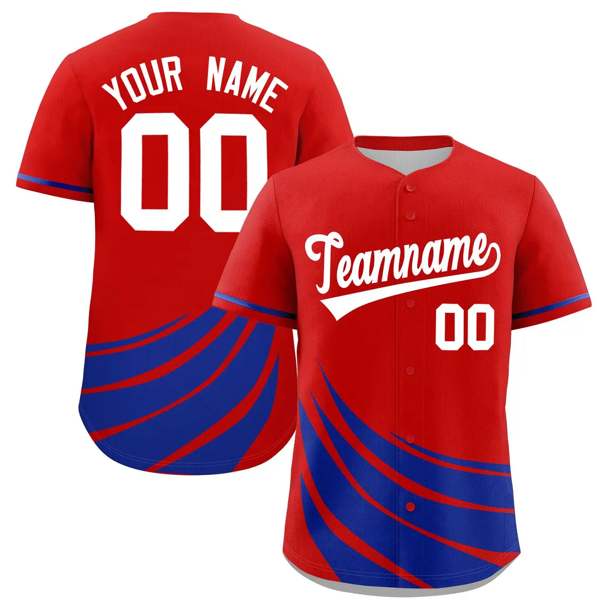 Red Royal Graffiti Wind Mark Baseball Jersey