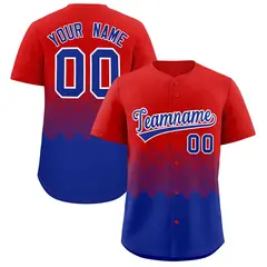 Red Royal Grid Blur Pattern Baseball Jersey