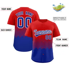 Red Royal Grid Blur Pattern Baseball Jersey 2